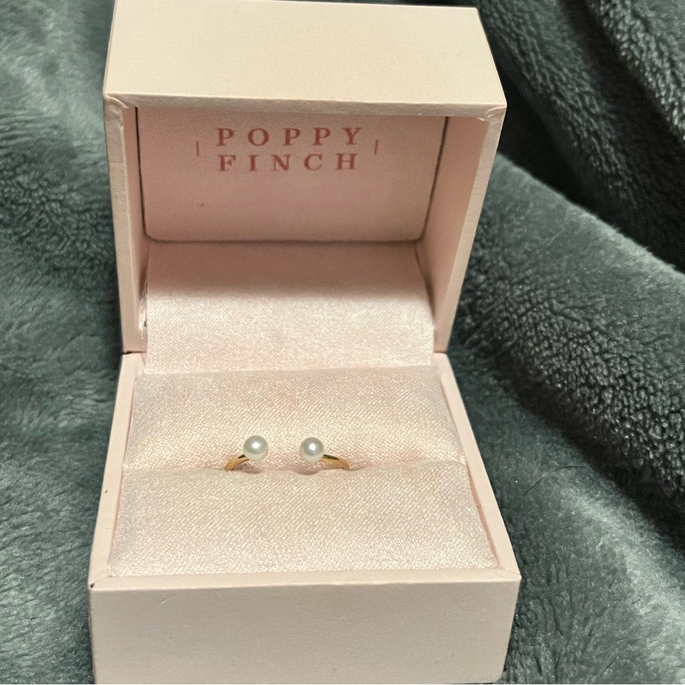 14K Poppy Finch Baby Pearl Ring - Size 5